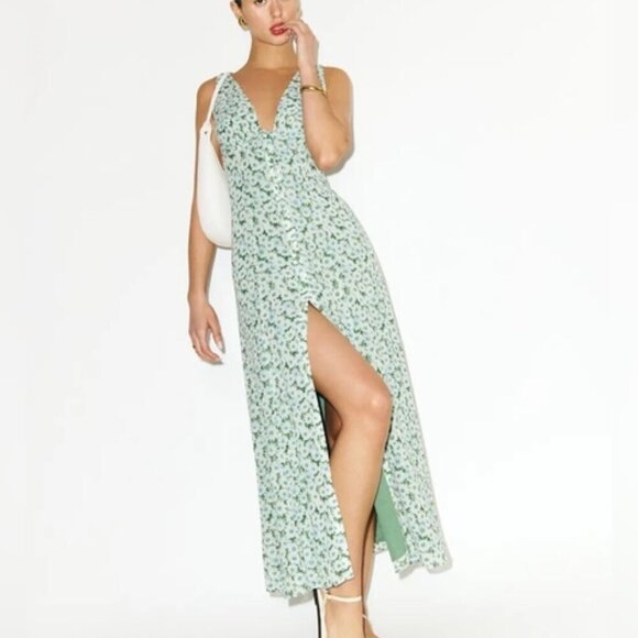 Reformation Dresses & Skirts - NEW Reformation Ceara Midi Dress Daisy Meadow Green Floral | US 0 UK 4